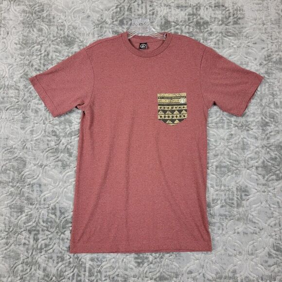Volcom Stone T-Shirt Men's Small Red Pocket Short Sleeve Skate Surf Casual - Picture 1 of 7